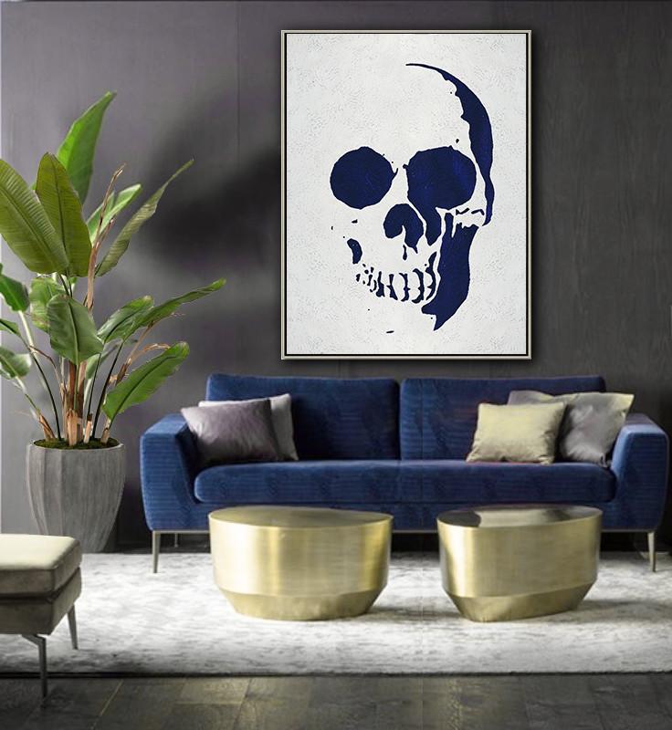 Navy Blue Skull Art #NV278B